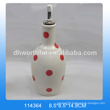 Fashionable design ceramic oil bottles with red dot painting